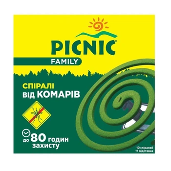 Спирали от комаров уличные Picnic Family 10 шт