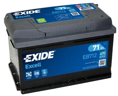 Автомобильный аккумулятор EXIDE 71Ah/670A/P+ Excell (CN EB712)