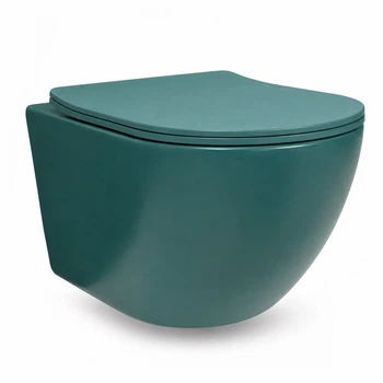 Подвесной безободковый унитаз VBI Vulcano Tornado emerald matt VBI-020425