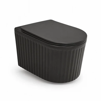 Подвесной безободковый унитаз VBI Torcello Tornado 49x36 см black matt VBI-020801