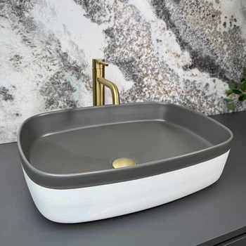 Умывальник VBI Forenza накладной 50x37 см grey white matt VBI-016108