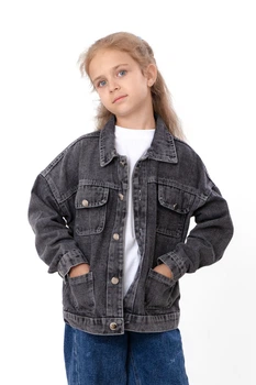 Дитяча джинсова куртка унісекс NoBrand 110 Графітовий (p-20916-252137)