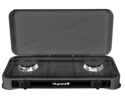 Таганок газовый настольный 2 комфорки, Vilgrand VGP-2021_grey