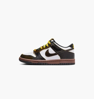 Кроссовки детские Nike Dunk Low White/Brown 38.5 HQ9294-100
