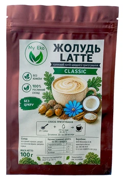 Напиток Latte Classic из желудя, цикория и кокосовых сливок Myeco, 100 г