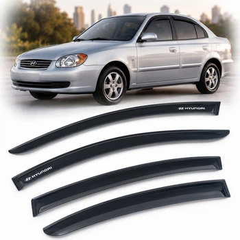 Дефлектори окон для Hyundai Accent 2006-2010 Скотч 3М Voron Glass