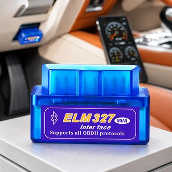 Сканер для авто mini ELM327 Bluetooth OBD2 диагностический адаптер 12 В для Android iOS