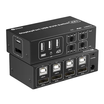 KVM-перемикач Biaze KVM07 4-портовий DisplayPort 8K 60 Гц