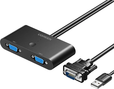 Переключатель UGREEN 30711 VGA на 2 входа для мониторов и ноутбуков