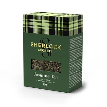 Чай Зелений Sherlock Secrets Jasmin Tea Зелений з квітами жасмину 100 г крупнолистовий