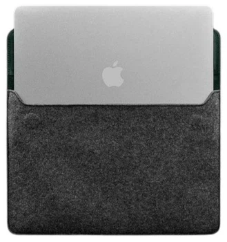 Чехол-конверт BlankNote для MacBook 14″ кожа + фетр зеленый Crazy Horse 52089