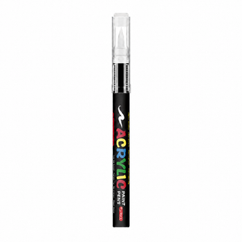 Акриловый маркер кистевой Flysea Soft Brush #600, 1 шт, на водной основе, для бумаги, ткани, дерева, стекла, керамики и пластика белый (afb1w)