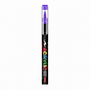 Акриловый маркер кистевой Flysea Soft Brush #607, 1 шт, на водной основе, для бумаги, ткани, дерева, стекла, керамики и пластика фиолетовый (afb1p)