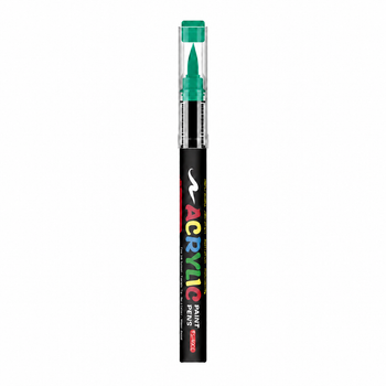 Акриловый маркер кистевой Flysea Soft Brush #609, 1 шт, на водной основе, для бумаги, ткани, дерева, стекла, керамики и пластика зеленый (afb1g)