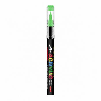 Акриловый маркер кистевой Flysea Soft Brush #614, 1 шт, на водной основе, для бумаги, ткани, дерева, стекла, керамики и пластика зеленый (afb1lg)
