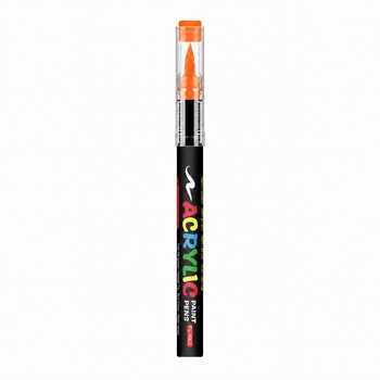 Акриловый маркер кистевой Flysea Soft Brush #604, 1 шт, на водной основе, для бумаги, ткани, дерева, стекла, керамики и пластика оранжевый (afb1o)
