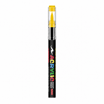 Акриловый маркер кистевой Flysea Soft Brush #603, 1 шт, на водной основе, для бумаги, ткани, дерева, стекла, керамики и пластика желтый (afb1y)