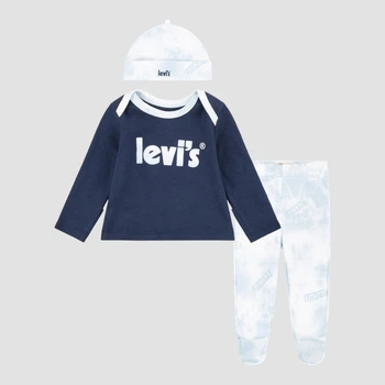 Детский комплект (кофточка + ползунки + шапочка) для новорожденных Levi`s 373043110 62 см Разноцветный (1159848336)