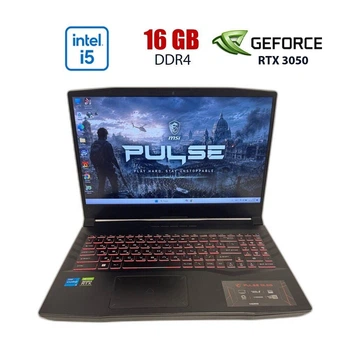 Игровой ноутбук Б-класс MSI Pulse GL66 11UCK / 15.6" (1920x1080) IPS / Intel Core i5-11400H (6 (12) ядер по 2.7 - 4.5 GHz) / 16 GB DDR4 / 512 GB SSD / nVidia GeForce RTX 3050, 4 GB GDDR6, 128-bit / WebCam б/у