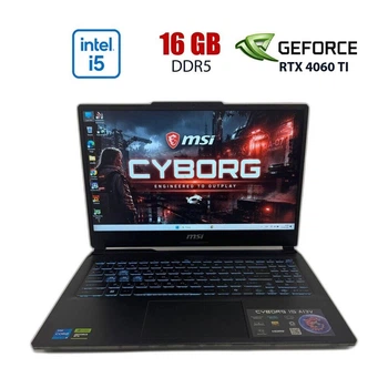 Игровой ноутбук MSI Cyborg 15 A13VF / 15.6" (1920x1080) IPS / Intel Core i5-13420H (8 (12) ядер по 2.1 - 4.6 GHz) / 16 GB DDR5 / 512 GB SSD M.2 NVMe / nVidia GeForce RTX 4060 Ti, 8 GB GDDR6, 128-bit / WebCam б/у