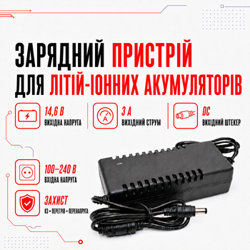 Зарядний пристрій Wondertech для акумулятора Li-Ion 14.6V 3A