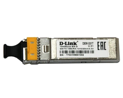 SFP-модуль D-Link DEM-331T 1000Base-LX SMF WDM до 40 км 1550/1310 нм (75B721ED27FD)