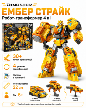 Ігровий набір з роботом-трансформером Dinoster (Ембер Страйк)
