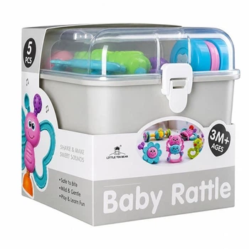 Набор детских погремушек "Baby rattle" 3172(Grey) в наборе 5 штук
