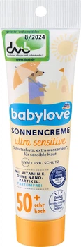 Сонцезахисний крем для чутливої шкіри LSF 50+ babylove, 30 мл