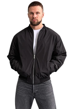 Мужской демисезонный бомбер Top Clothes M Черный К-1606