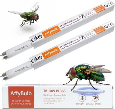 УФ-лампы AffyBulb T8 F10W G13 для электрической мухоловки — 2 шт.