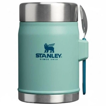 Термос для еды с ложкой-вилкой 400 мл Stanley Classic Legendary Food Jar, из нержавеющей стали, зеленый