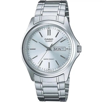 Мужские часы Casio MTP-1239D-7A со стальным браслетом и белым циферблатом