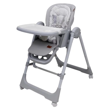 Стільчик для годування шезлонг-гойдалка 2 в 1 VELANO Nomi, light grey (0–36 місяців, до 20 кг, екошкіра)