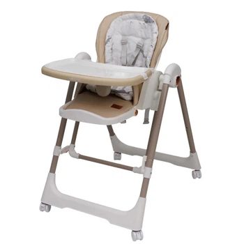 Стульчик для кормления шезлонг-качалка 2 в 1 VELANO Nomi, beige (0–36 месяцев, до 20 кг, экокожа)