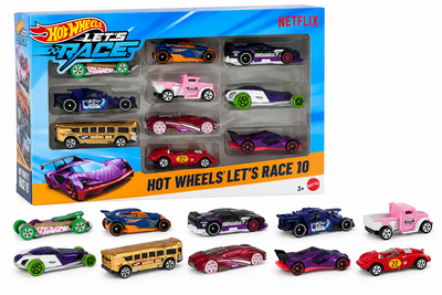 Набор из 10 машинок Хот Вилс Hot Wheels Let's Race 10 Mattel JGN40