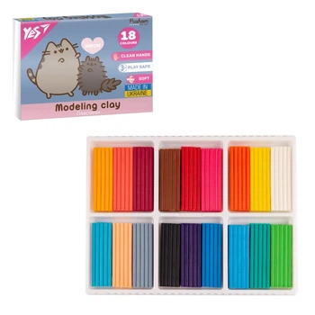Пластилін Yes 18 кольорів 360г Pusheen