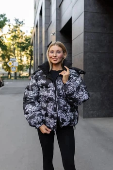 Зимняя женская двусторонний куртка UF-Fashion К-290 48 черный
