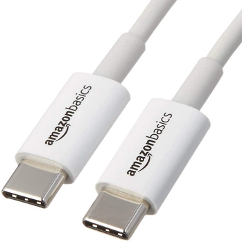 Кабель Amazon Basics USB-C на USB-C белый для зарядки и передачи данных 60 Вт (20 В 3 А) скорость 480 Мбит/с сертифицированный USB-IF длина 0.9 м