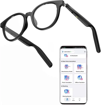 Смарт-окуляри GetD AI Glasses ChatGPT з перекладом 74 мови Bluetooth 5.4 фільтрація синього світла до 99% та відтворенням музики до 11 годин
