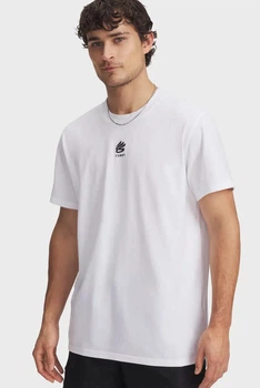 Чоловіча біла футболка Curry Hvyweight Logo Tee-WHT Under Armour SM 1387107-100