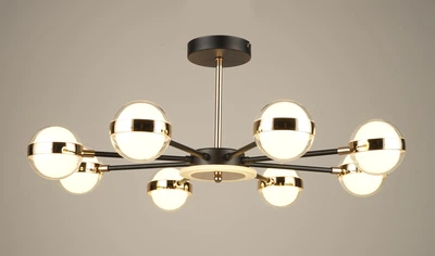 Люстра светодиодная в гостиную Sirius B N4543/8 BK+FGD
