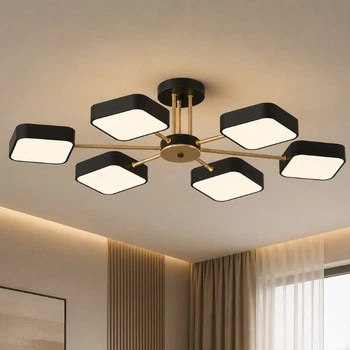 Потолочная люстра VALESO XI3366-6 черный+золото, LED