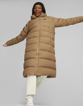 Пуховик PUMA Long Hooded Down Coat W Коричневий M 675365-85