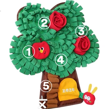 Килимок для приховування та нюхання корму для собак ZEZE Apple Tree, саморозважальне полегшення нудьги, килимок для нюхання, виявлення витоків їжі, міцна жувальна іграшка для цуценят, розвивальна іграшка
