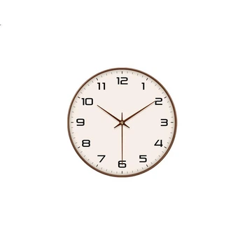 Настенные часы JD Jingzao Wooden Series для гостиной, новые электронные часы 2025 года, 35 см, цвет мокко.