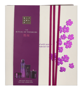 Подарунковий набір Rituals Yozakura Medium Giftset Скраб для тіла 125 г + Гель для душу 200 мл + Крем для тіла 100 мл + Ароматична свічка 140 г (8719134203141)