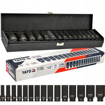 Набор ударных торцевых головок для гайковерта 1/2" Yato YT-1055