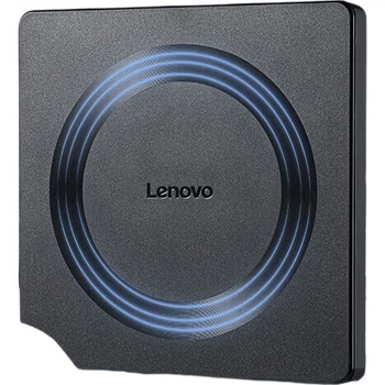 Внешний оптический привод Lenovo GP70Pro с 8-кратной скоростью записи через USB, портативный оптический привод DVD/CD для ноутбуков и настольных компьютеров, не требует установки драйверов.