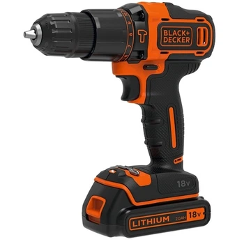 Дриль-шуруповерт акумуляторний ударний Black&Decker 18V 2x2.0Ah BDCHD18KB2 